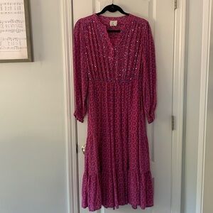 Nimo With Love sequence Dress size‎ M pink blue mid length cottage summer party